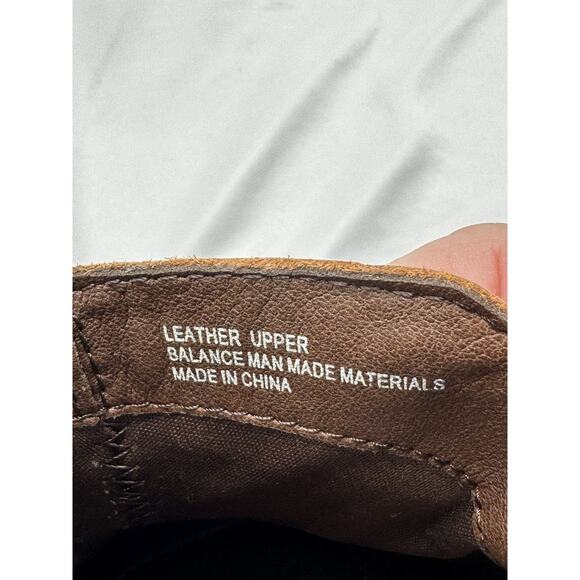 Born Kerri Brown Leather Ankle Boots Block Heel Zip Booties Womens Sz 11 - Picture 7 of 12